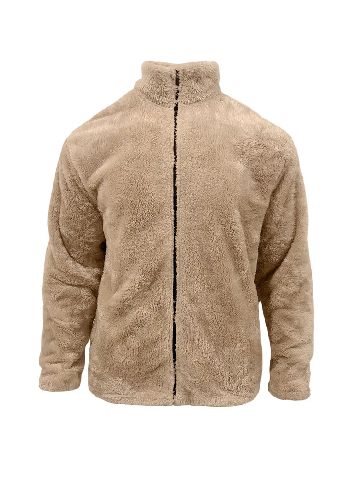 Comfortable fleece jacket for men with high collar and practical pockets Lune London