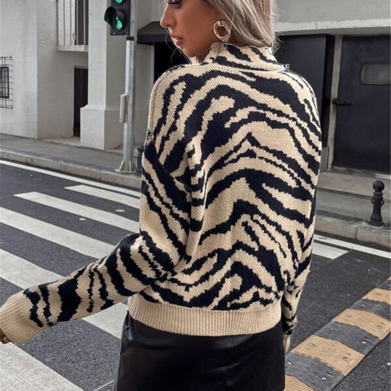 Modern sweater for women with zebra pattern Lune London