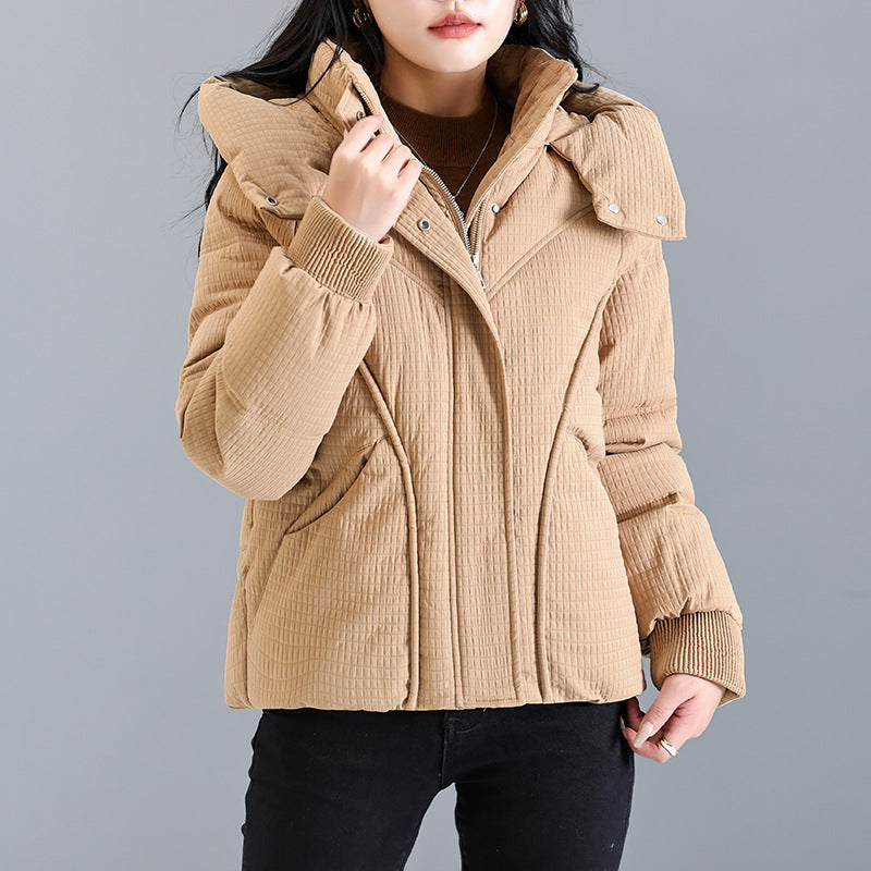 Quilted winter jacket for women with removable hood and practical zip pockets Lune London