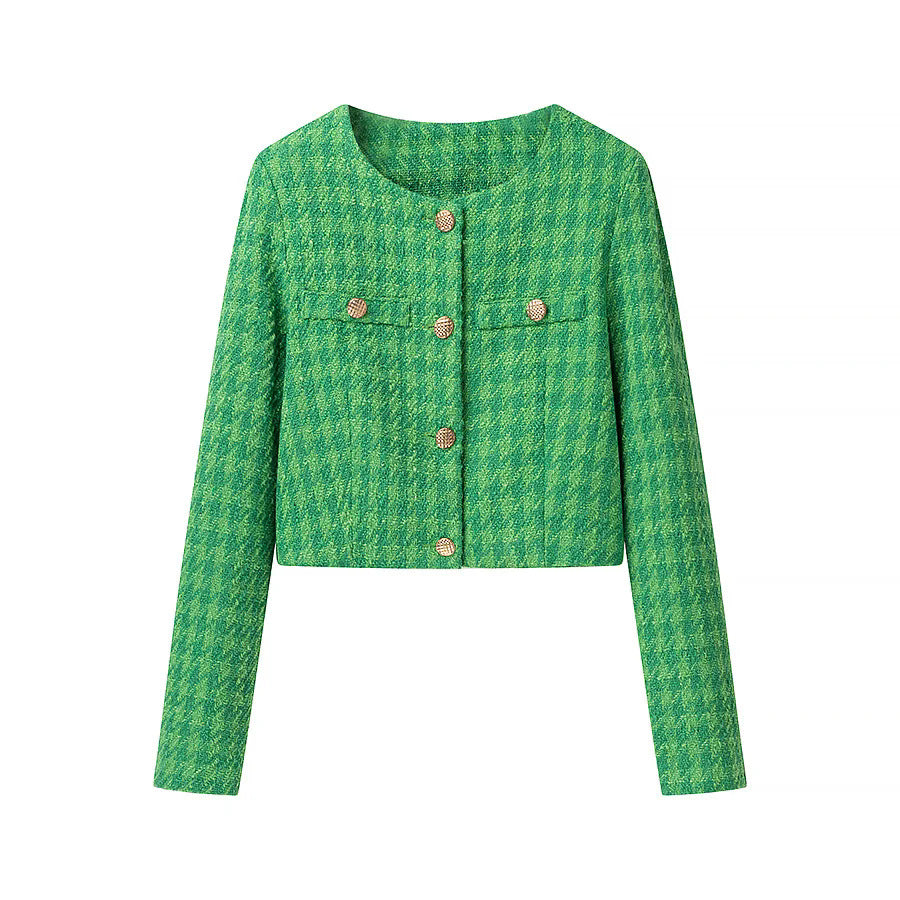 Lune London short blazer jacket for women with elegant button details