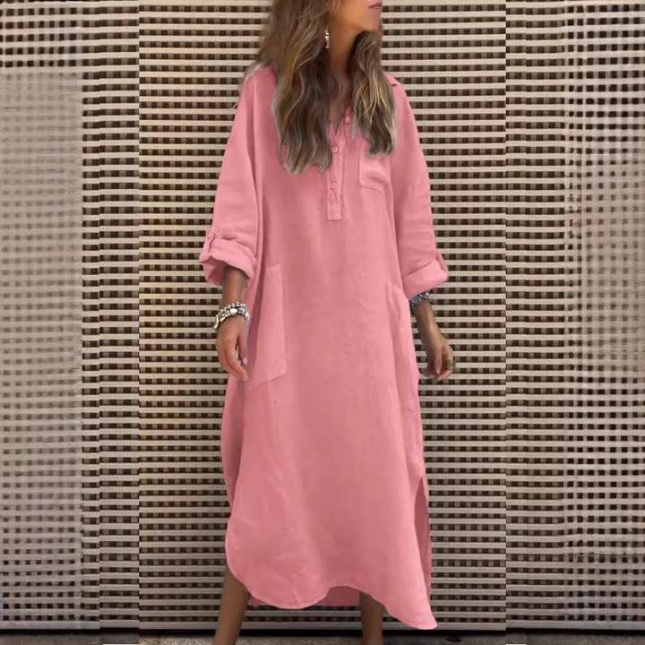 Casual shirt dress for women with button closure and practical pockets Lune London