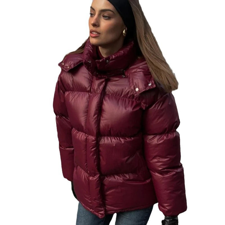 Ladies Cozy Down Jacket with Hood and Stylish Cut Lune London