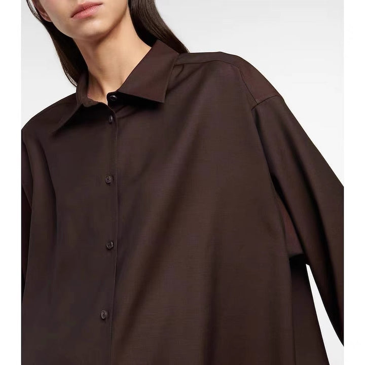 Blouse Élégante Femme à Manches Longues avec Patte de Boutonnage Minimaliste Chic & Stil