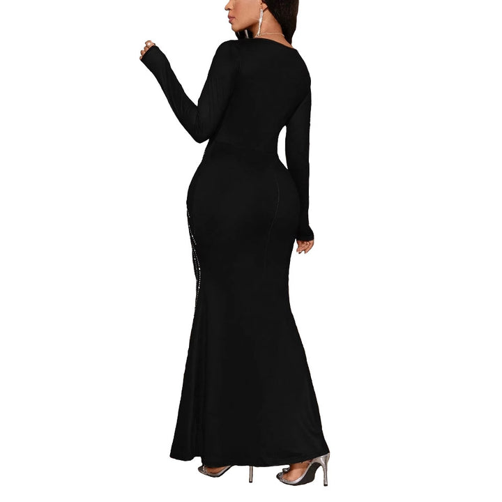 Lune London Long Sleeve Crystal Evening Dress for Women