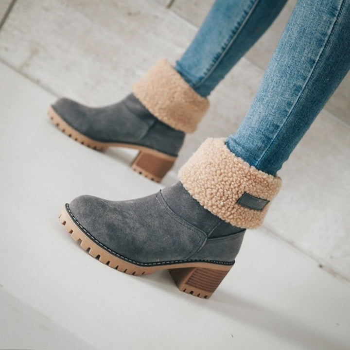 Warm shaft boots for women with a playful pleat design Lune London