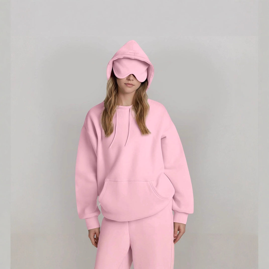 Ladies hoodie with integrated sleep mask Lune London