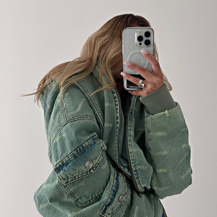 Oversized denim jacket for women with a relaxed fit and practical pockets Lune London