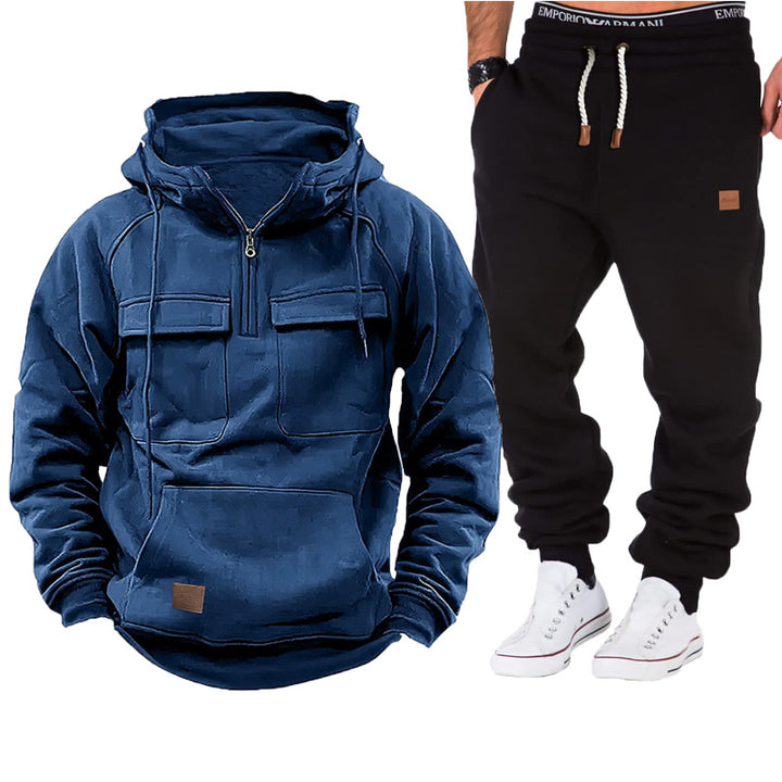 Functional hooded jacket for men with full zip and practical pockets Lune London