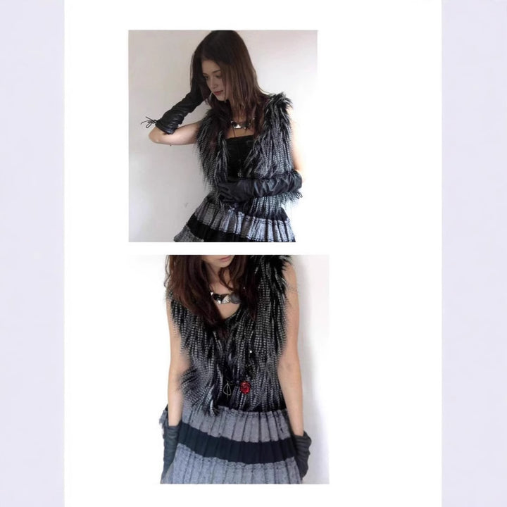 Ladies Stylish Plush Jacket with Elegant Ruffles Lune London