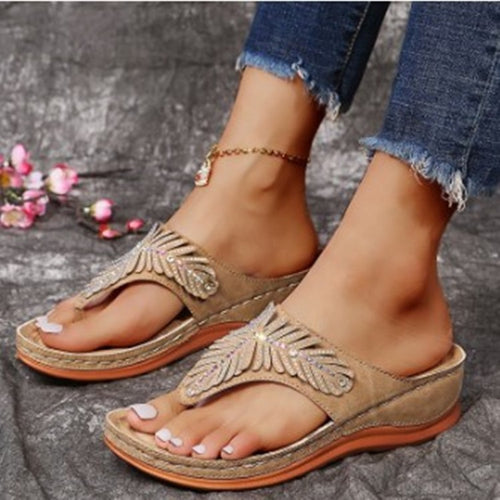 Ladies Elegant Chic Decorated Flip-Flop Sandals