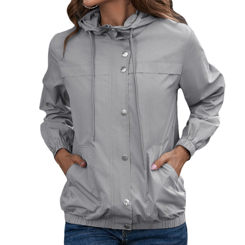 Functional jacket for women with hood and elastic cuffs Lune London