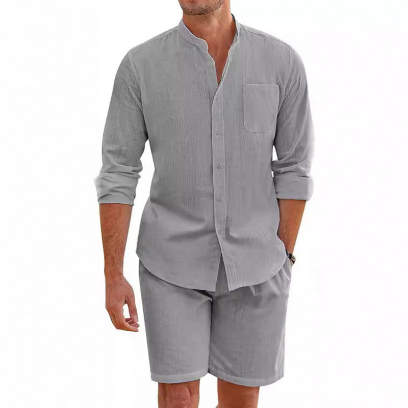 Light linen shirt for men with matching shorts Lune London