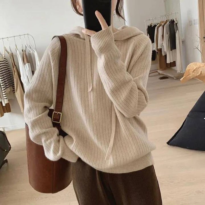 Sweat à capuche stylé pour femme avec texture côtelée et coupe décontractée Chic & Stil