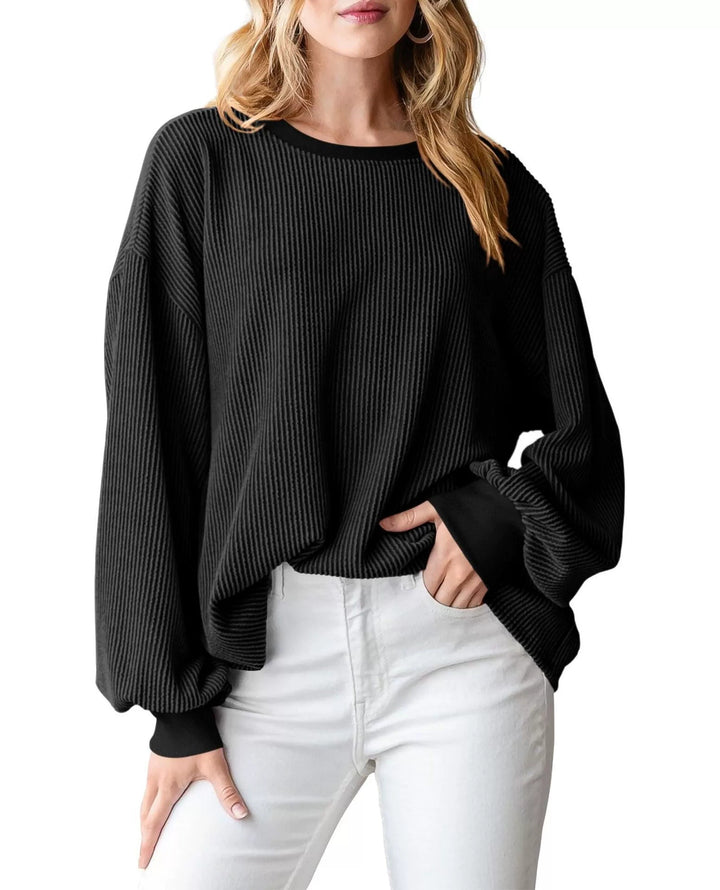Pull en rib avec des manches amples pour femmes Lune London