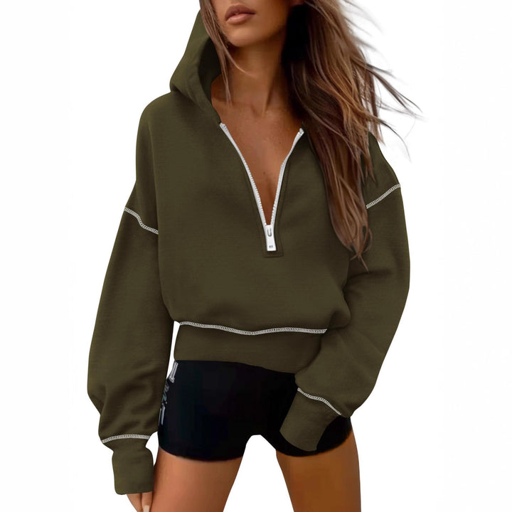 Knit sweater for ladies with functional zip and relaxed fit Lune London