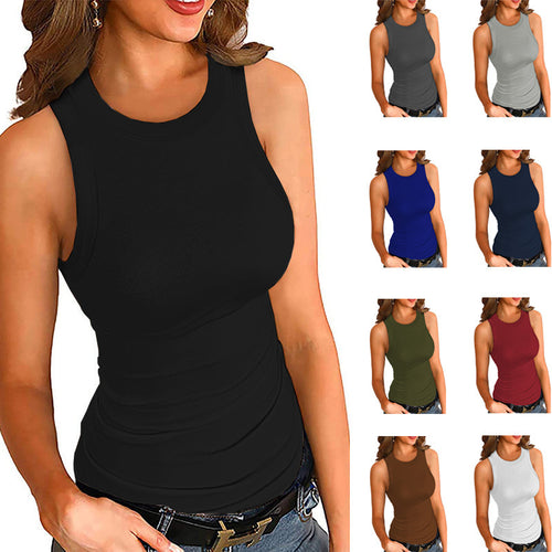Women’s Sporty Tank Top with Contrast Trim and Figure-Flattering Cut Lune London
