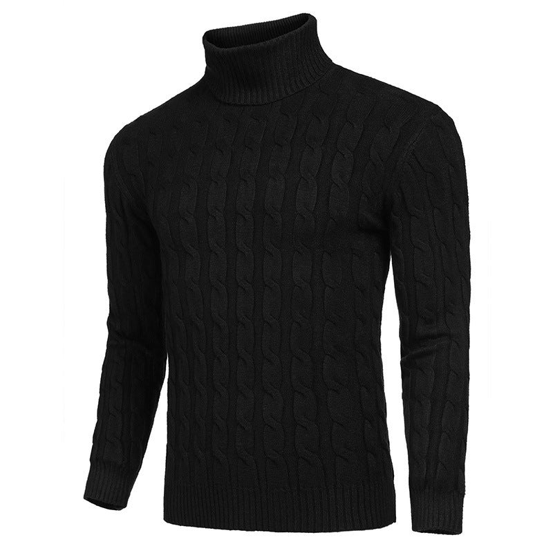 Elegant turtleneck sweater for men with cable pattern Lune London