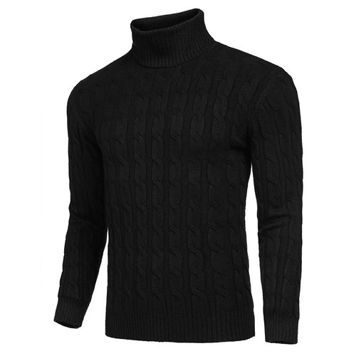 Elegant turtleneck sweater for men with cable pattern Lune London