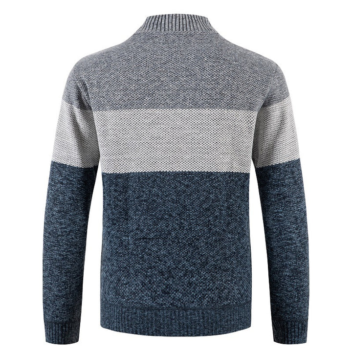 Men's knitted jacket with modern zipper and structured pattern Lune London