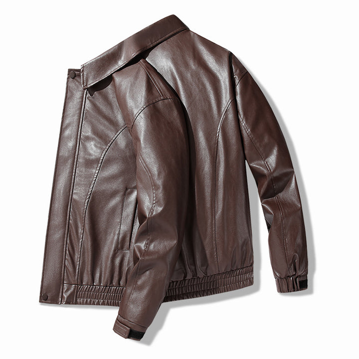 Casual faux leather jacket for men with elastic waist Lune London