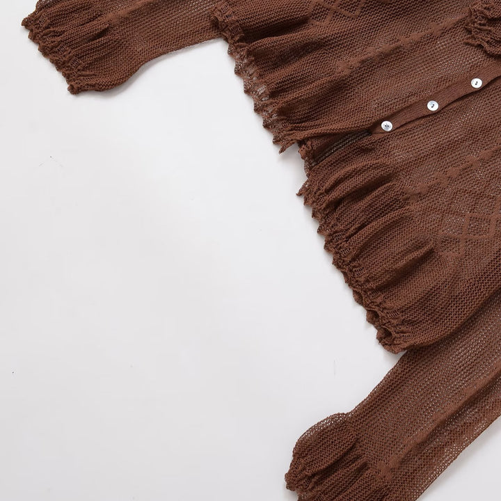 Women Playful vest with ruffles and button details Lune London