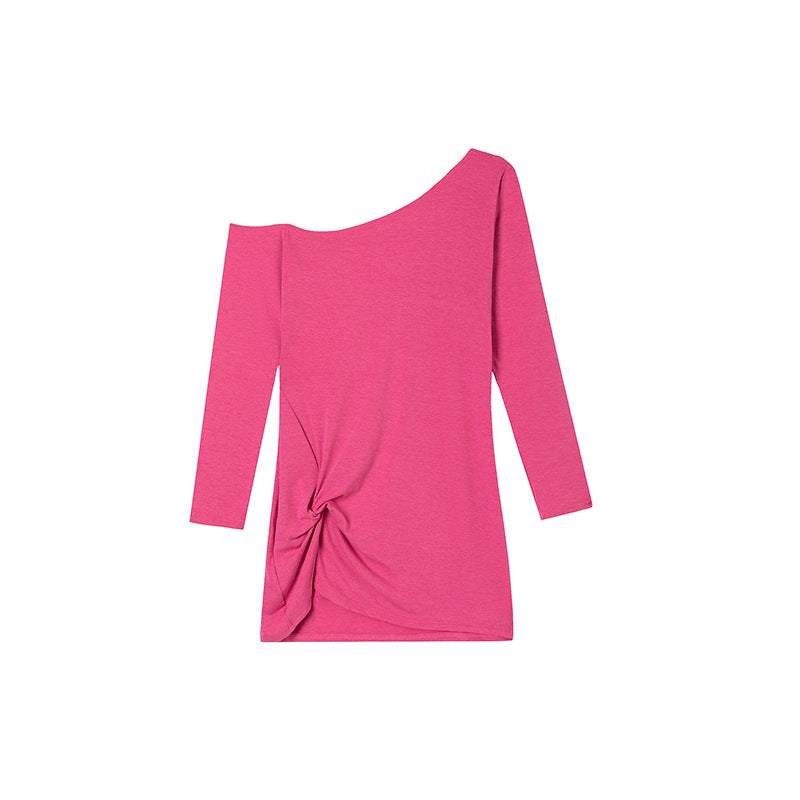 Ladies asymmetrical chic knot front top