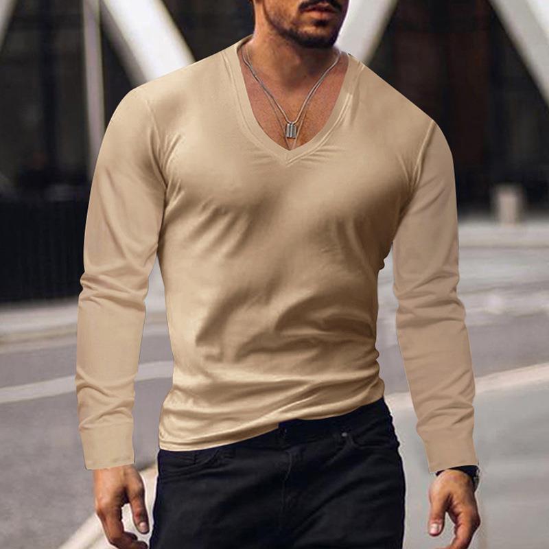 Men's long-sleeved V-neck T-shirt Lune London