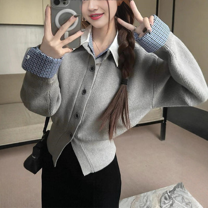 Ladies' knitted jacket with classic cut and elegant button details Lune London