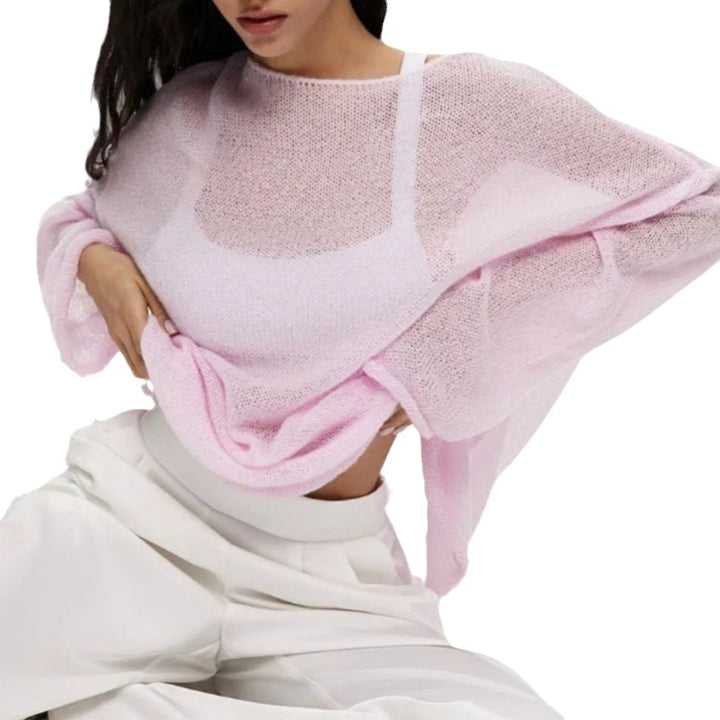 Ladies Loose Fit Knitted Top with Long Sleeves Lune London
