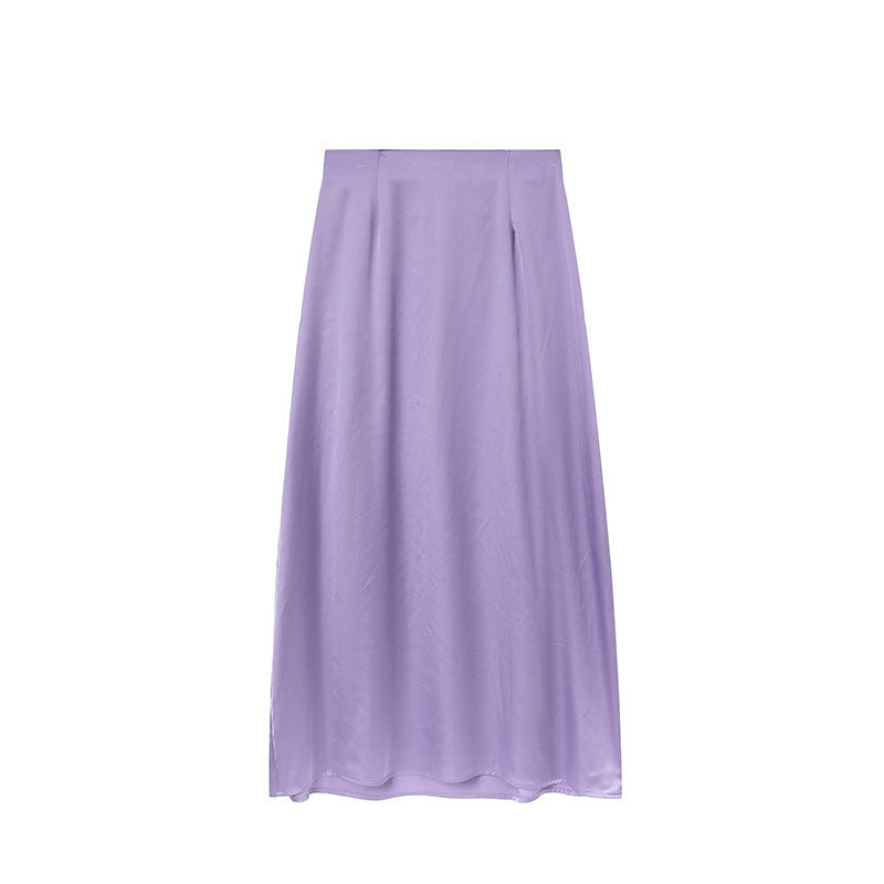 Chic Long Floor-Length Satin Maxi Skirt for Women and Style