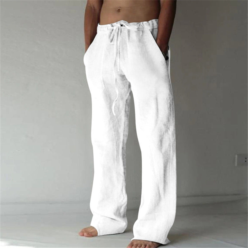 Casual linen pants for men with elastic waist and practical side pockets Lune London