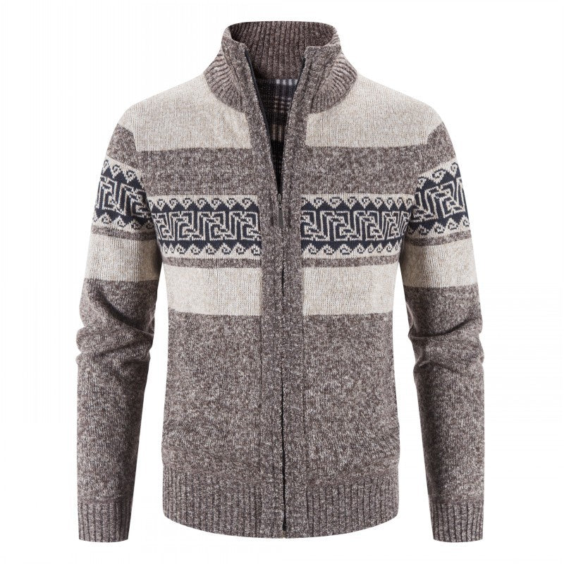 Men's knit jacket with high collar and attractive patterns Lune London