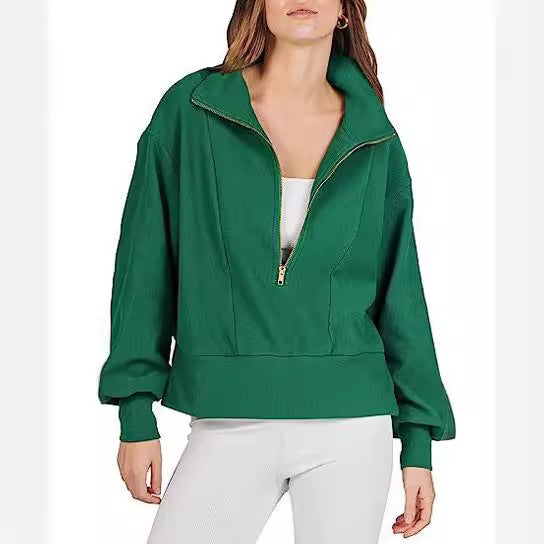 Women’s fleece sweatshirt with zipper and relaxed fit Lune London