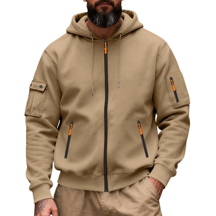 Men's sporty hoodie with practical zip pockets Lune London