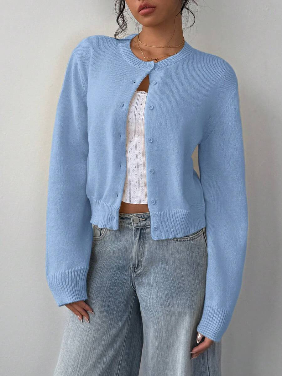 Ladies casual knit vest with buttons Lune London