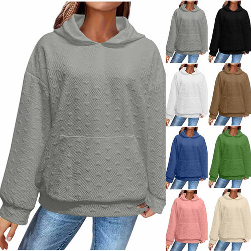 Women's hoodie with textured heart pattern Lune London