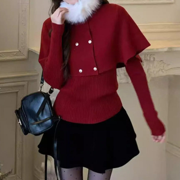 Manteau court élégant pour femmes avec col en fourrure détachable Chic & Stil