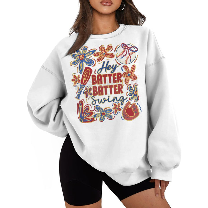 Sweatshirt femme avec motif de baseball créatif et coupe décontractée Chic & Stil