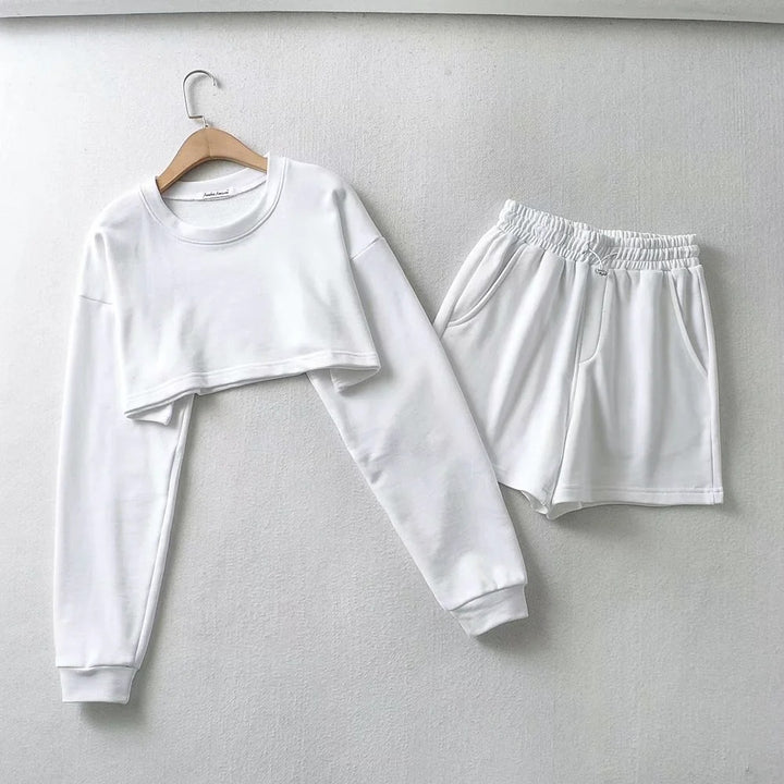 Women's casual crop top and shorts set Lune London