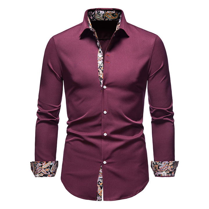 Elegant long-sleeve shirt for men with a eye-catching paisley pattern Lune London