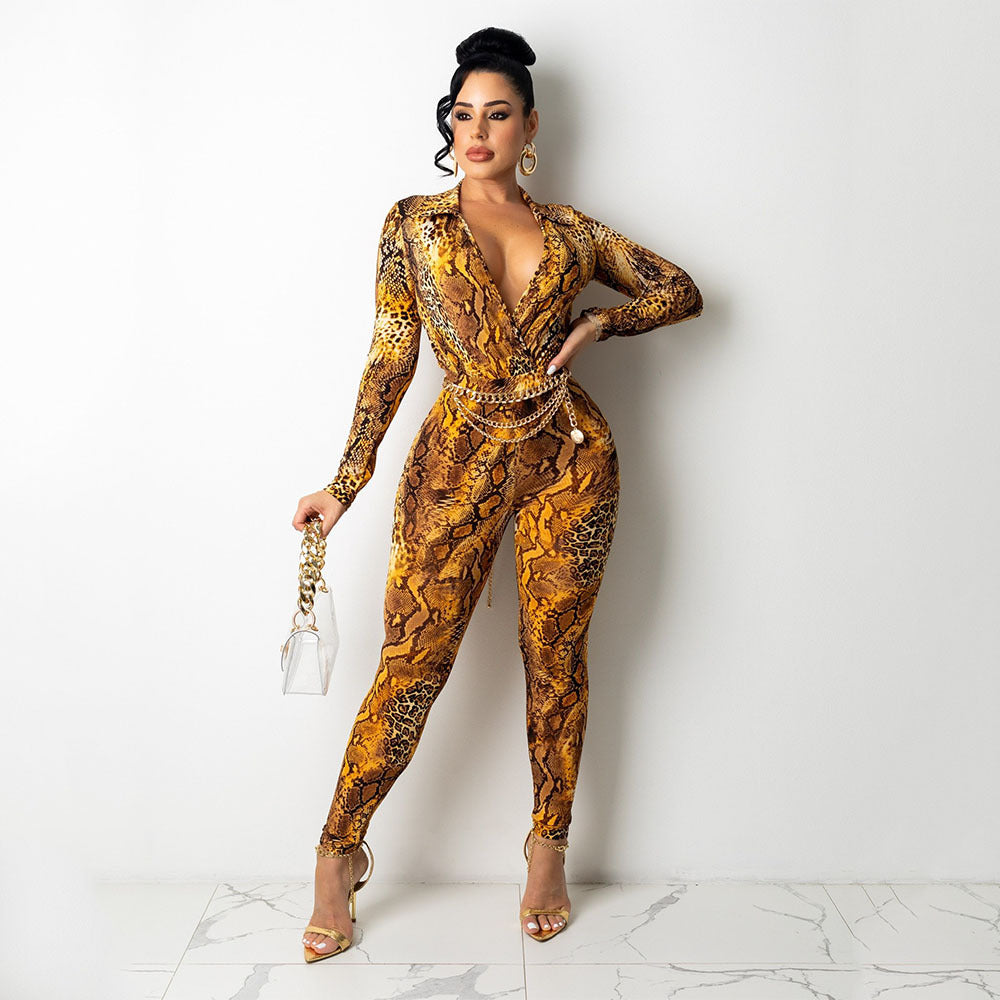 Ladies Exotic Animal Print Bodysuit Lune London