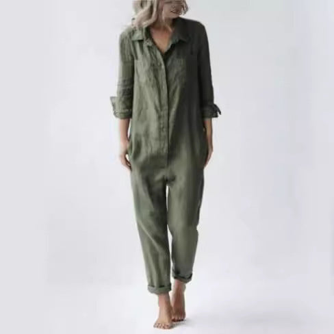 Casual denim jumpsuit for women with modern details Lune London