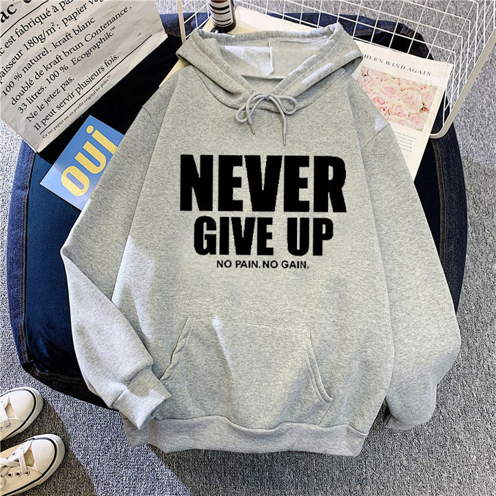 Women's hoodie with motivating lettering Chic & Stil 1772613019