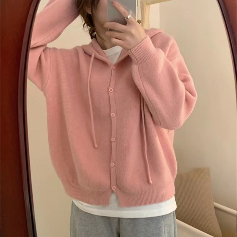Cardigan pour femmes confortable avec capuche et fermeture à boutons Chic & Stil