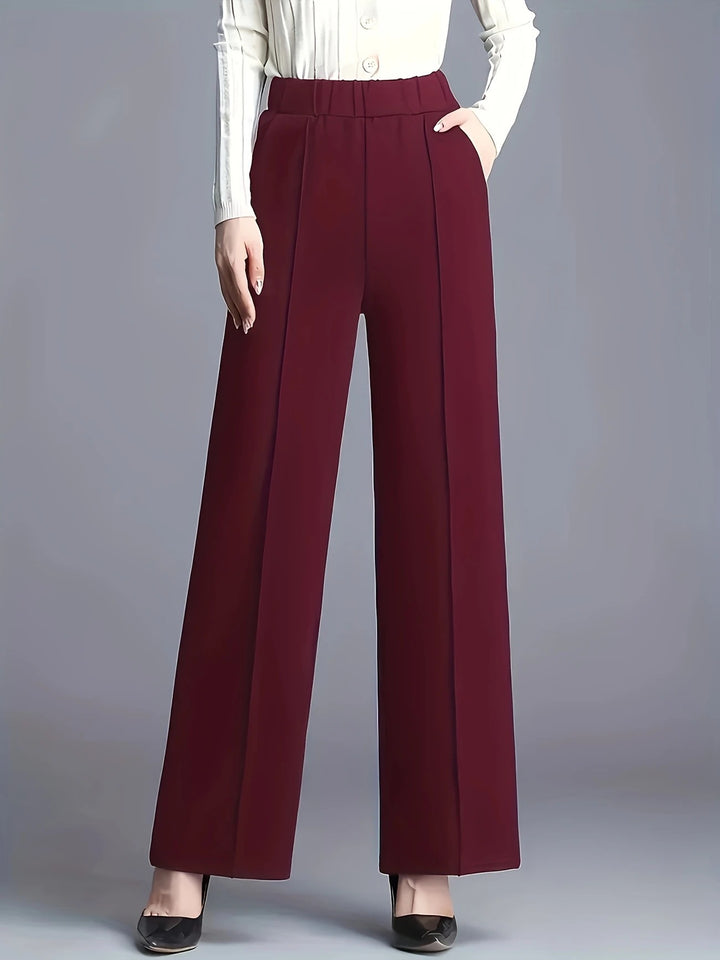 Women's Wide High-Waisted Trousers with Elegant Pleats Lune London