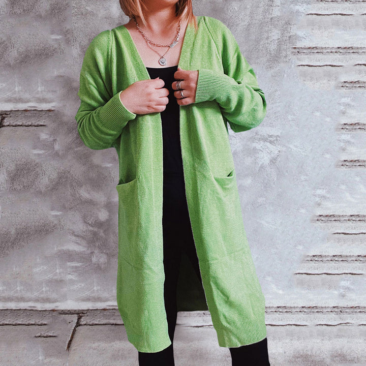 Veste en tricot décontractée pour femmes avec poches pratiques et coupe ouverte Chic & Stil
