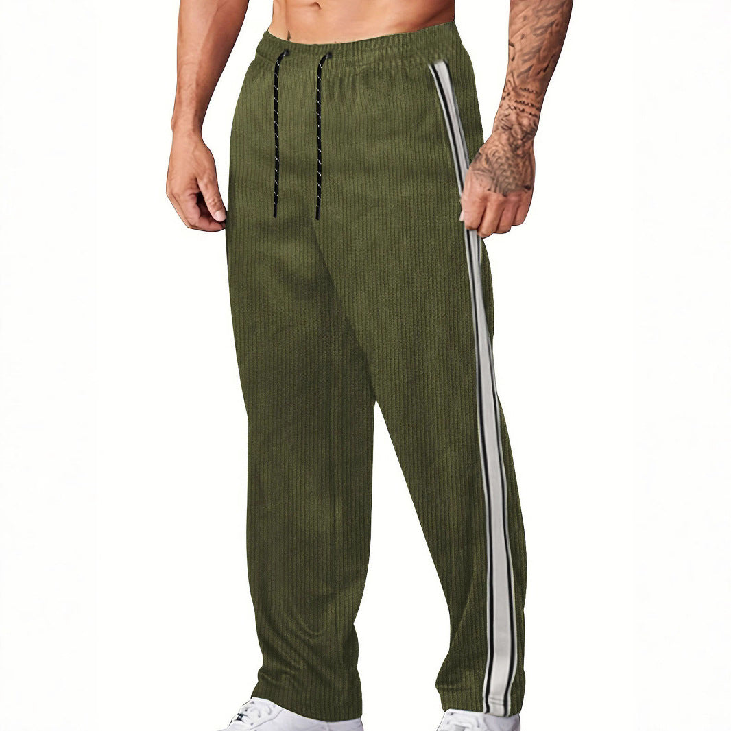 Men's sporty leisure pants with stylish vertical stripes and an adjustable waist Lune London