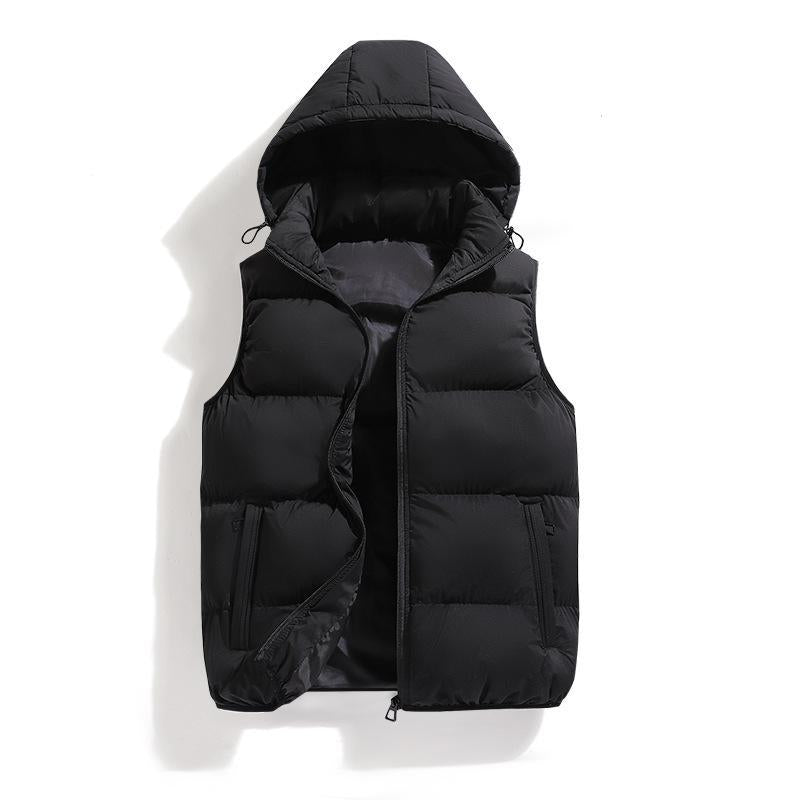 Ladies insulated thermal quilted vest with hood Lune London