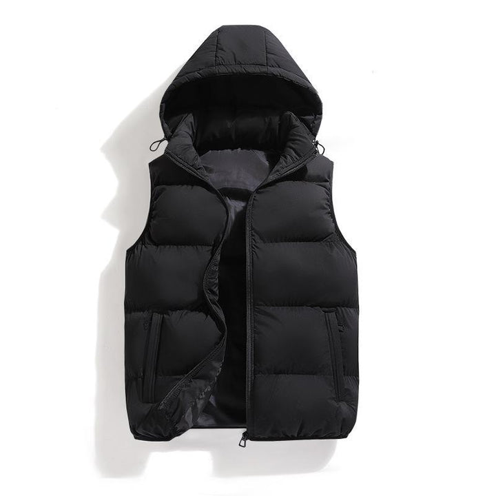Ladies insulated thermal quilted vest with hood Lune London
