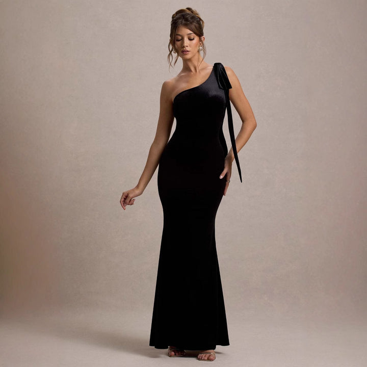 Elegant Maxi Dress for Women with Off-Shoulder Design and Chic Slim Silhouette & Style